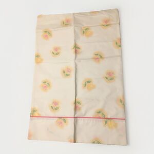 NEW VTG Floral Pillowcases Pair Tulip Flower Yellow Pink Set of 2 Hollander